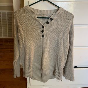 Grey quarter button down sweater